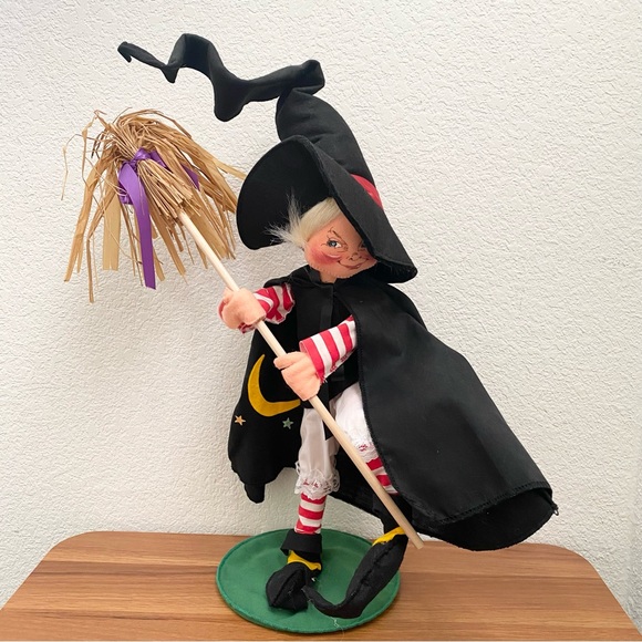 Vintage 1994 ANNALEE Doll Witch with Broom 20” Halloween Doll - Picture 1 of 15
